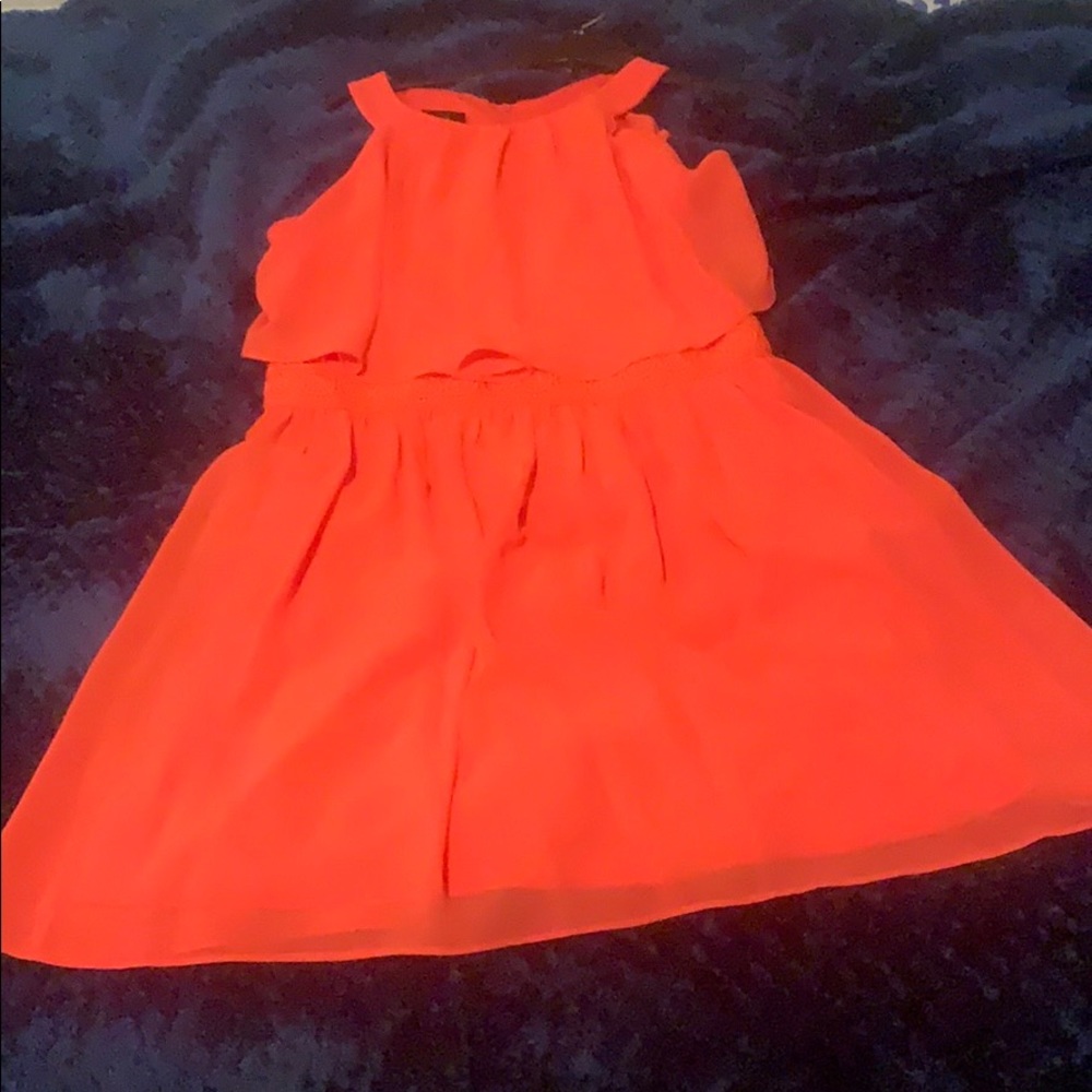 Hot pink mini dress